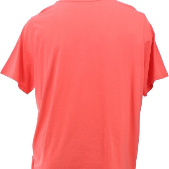 NWT LANDS' END WOMEN'S SHORT SLEEVE V-NECK TEE LIGHT WATERMELON SORBET PM - Picture 2 of 8